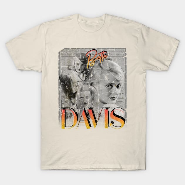 Bette Davis On Newspaper T-Shirt by Hat_ers